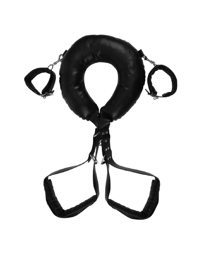 Sling rembourré Ouch! by Shots avec menottes noires pour bondage-6
