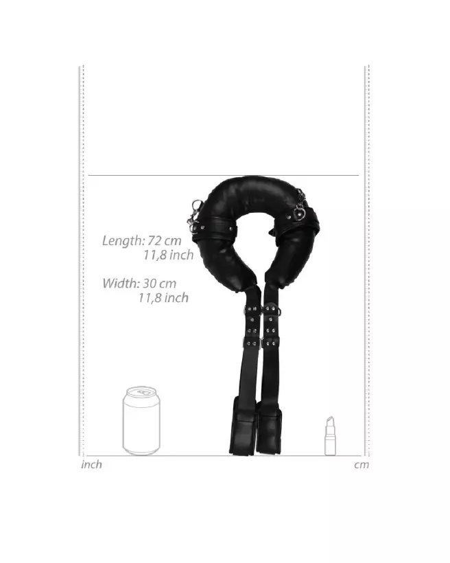 Sling rembourré Ouch! by Shots avec menottes noires pour bondage-7