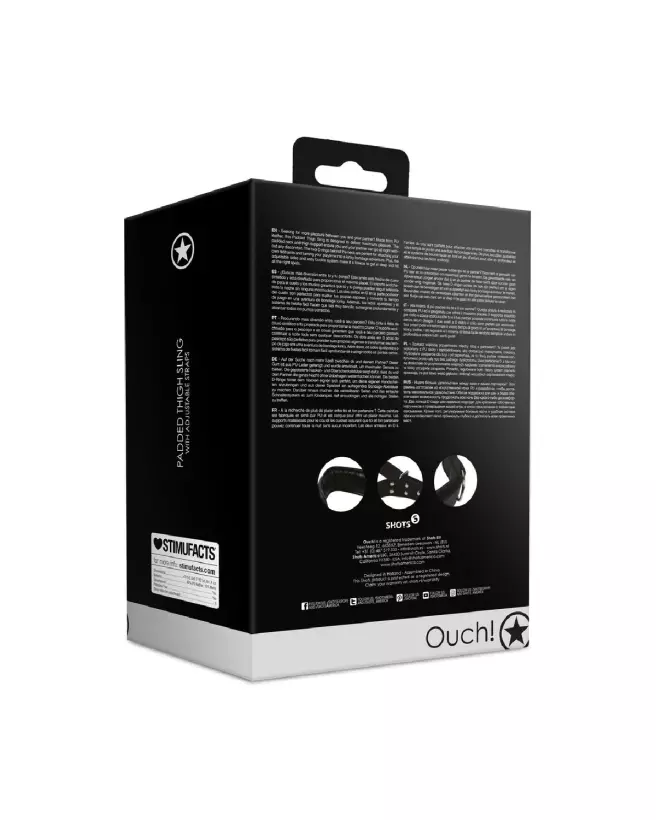 Image du Sling rembourré pour cuisses noir de Ouch! by Shots, confort et sécurité optimisés-3