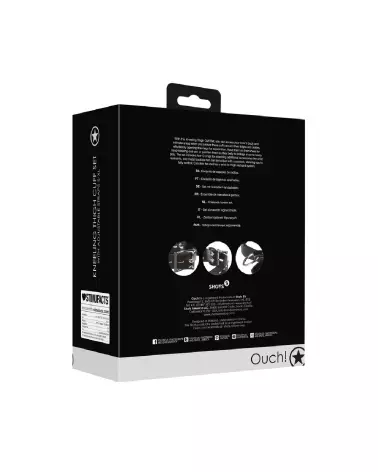 Kneeling Thigh Cuff Set noir par Ouch! by Shots pour jeux de domination-3