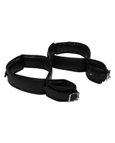 Set de menottes Ouch! by Shots pour mains et cuisses en noir-4