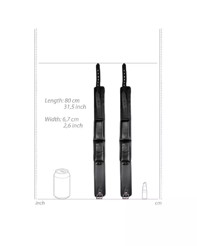 Set de menottes Ouch! by Shots pour mains et cuisses en noir-7