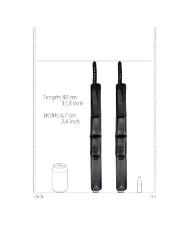 Set de menottes Ouch! by Shots pour mains et cuisses en noir-7