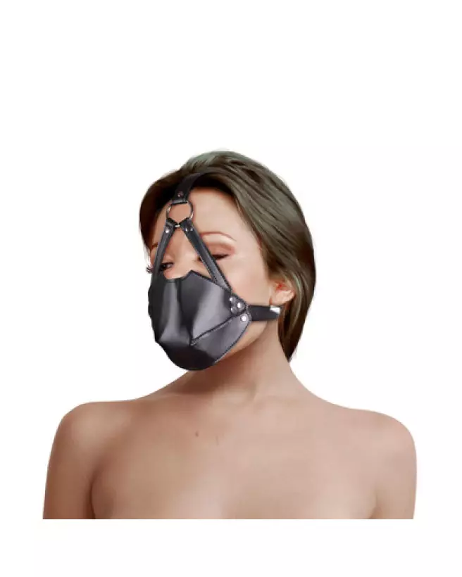 Harnais de tête avec baillon boule respirant noir de Ouch! by Shots pour BDSM-1