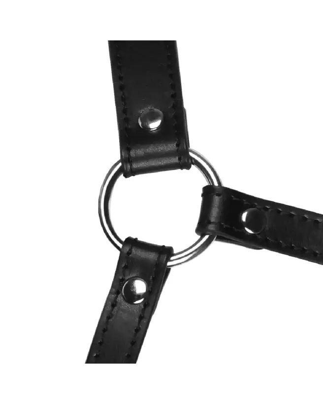 Harnais de tête avec baillon boule respirant noir de Ouch! by Shots pour BDSM-7