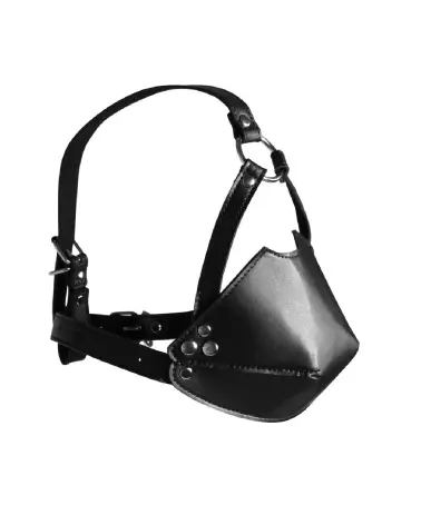 Head Harness with Solid Ball Gag by Ouch! in Black - Perfect for BDSM Silence Play-4