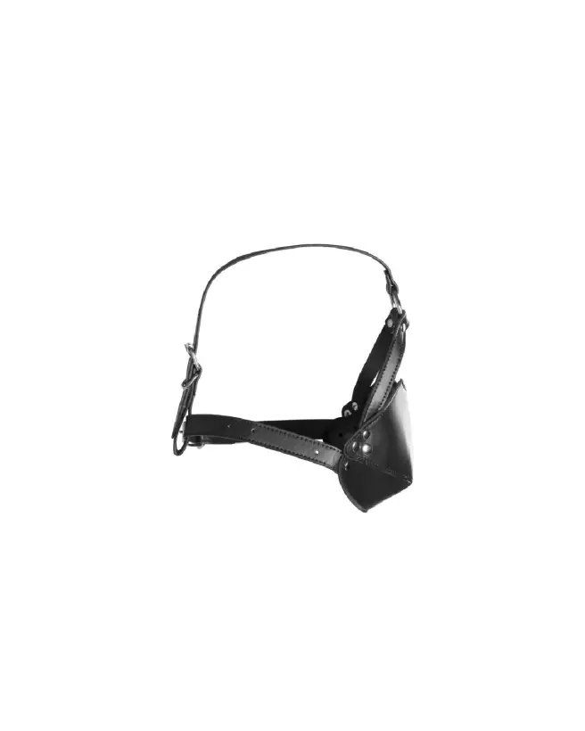 Head Harness with Solid Ball Gag by Ouch! in Black - Perfect for BDSM Silence Play-6