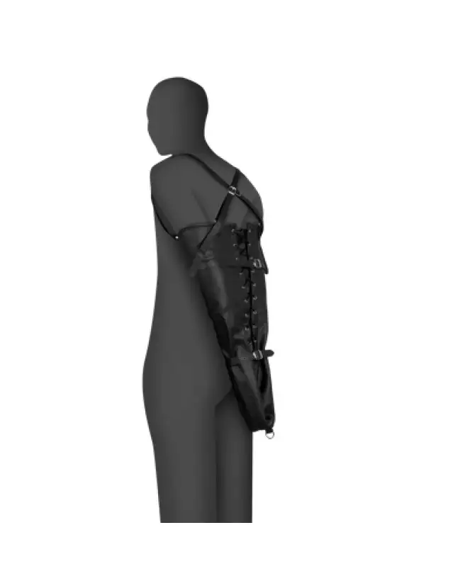 Lace-Up Full Sleeve Arm Restraint Black Ouch! by Shots Attaches-1