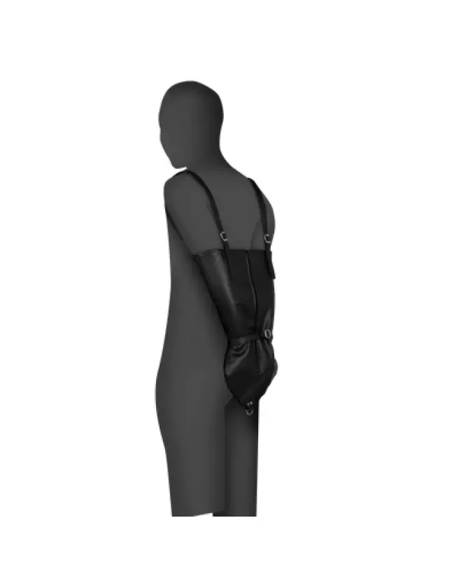 Zip-Up Full Sleeve Arm Restraint de Ouch! by Shots en noir pour contrôle sécurisé-1