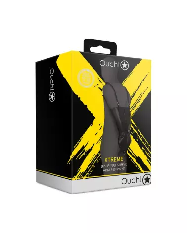 Zip-Up Full Sleeve Arm Restraint de Ouch! by Shots en noir pour contrôle sécurisé-2