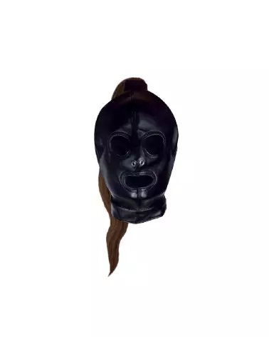 Masque noir avec queue de cheval marron Ouch! by Shots-5