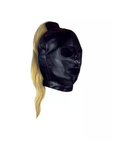 Masque noir Ouch! avec queue de cheval blonde pour soirées costumées et événements thématiques-4