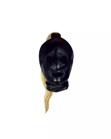 Masque noir Ouch! avec queue de cheval blonde pour soirées costumées et événements thématiques-5