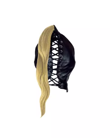 Masque noir Ouch! avec queue de cheval blonde pour soirées costumées et événements thématiques-6