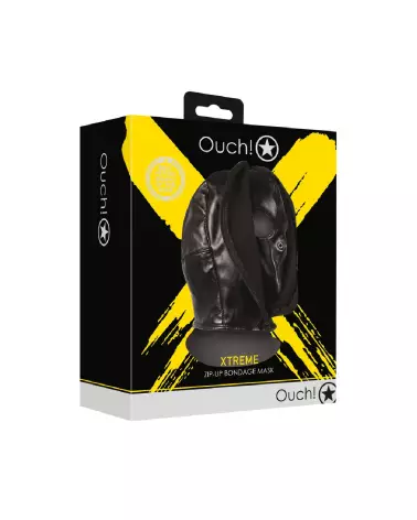 Masque bondage noir zippé Ouch! by Shots pour jeux érotiques-2