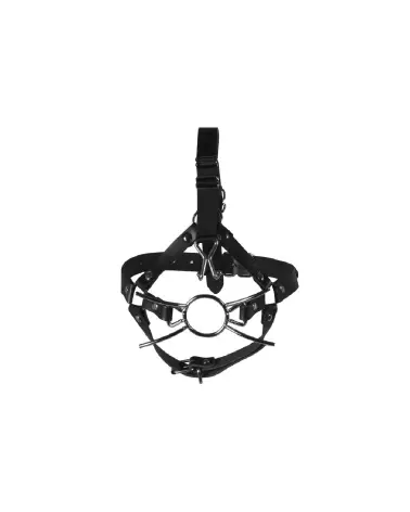 Head Harness with Spider Gag and Nose Hooks by Ouch! Shots in Black-5