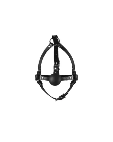 Head Harness Ball Gag Black - Baillon BDSM avec harnais ajustable - Ouch! by Shots-5