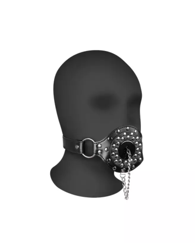 Baillon Open Mouth Gag avec Plug Stopper Noir par Ouch! Shots pour jeu de soumission-1