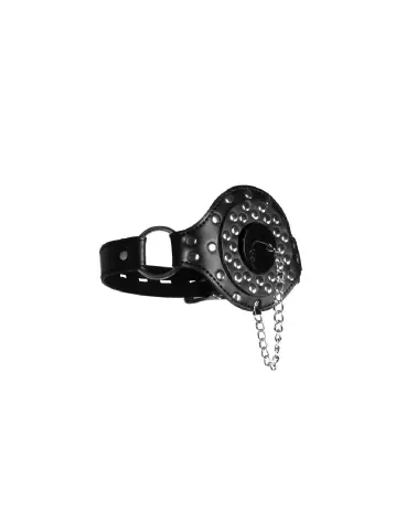 Baillon Open Mouth Gag avec Plug Stopper Noir par Ouch! Shots pour jeu de soumission-4