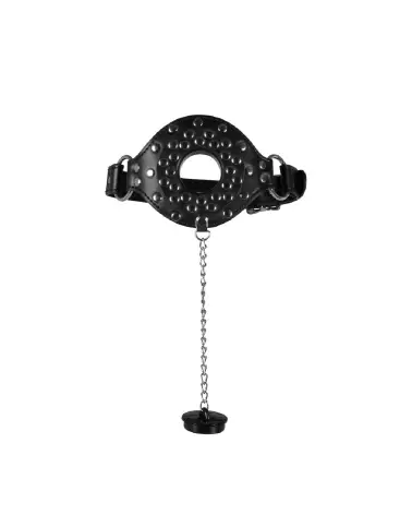 Baillon Open Mouth Gag avec Plug Stopper Noir par Ouch! Shots pour jeu de soumission-5