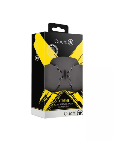 Labia Spreader with Clamps Black par Ouch! Shots pour stimulation clitoris et tétons-2