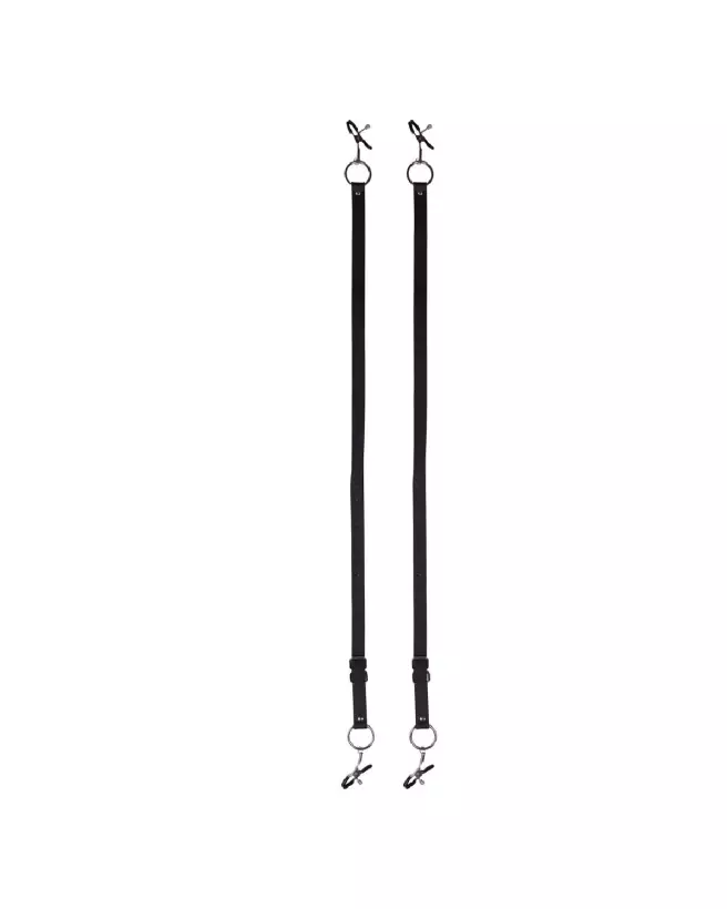Labia Spreader with Clamps Black par Ouch! Shots pour stimulation clitoris et tétons-5