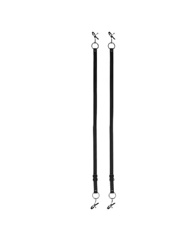 Labia Spreader with Clamps Black par Ouch! Shots pour stimulation clitoris et tétons-5