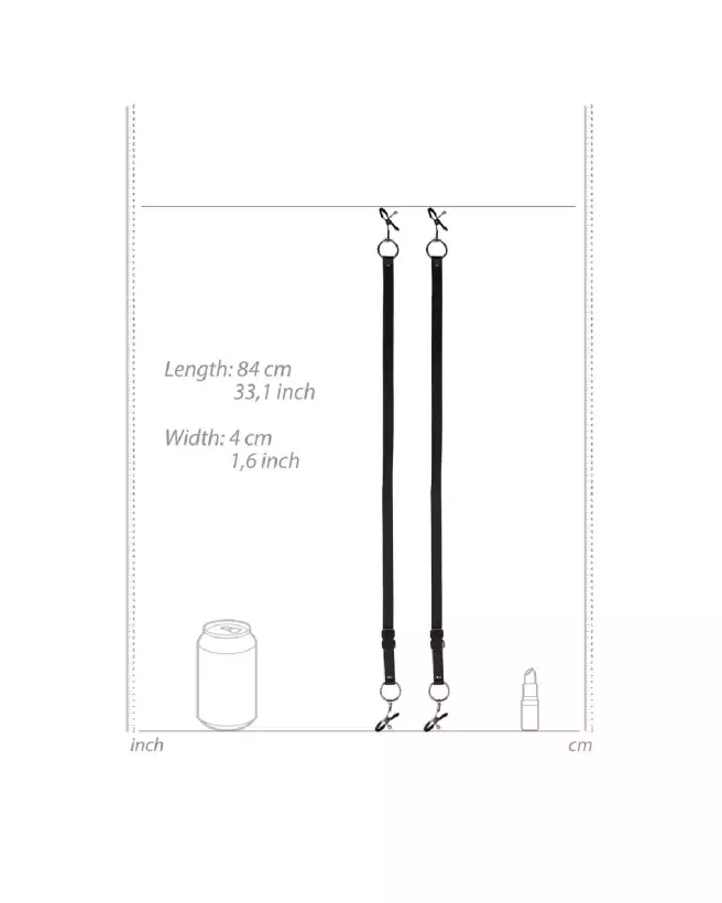 Labia Spreader with Clamps Black par Ouch! Shots pour stimulation clitoris et tétons-7
