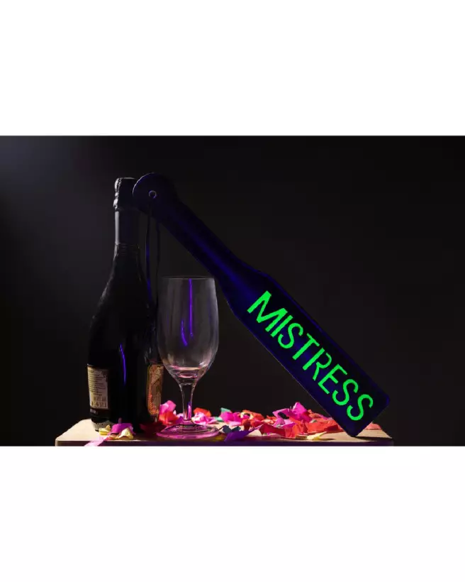 Mistress Paddle Neon Green Ouch! Glow in the Dark BDSM Accessoire-6