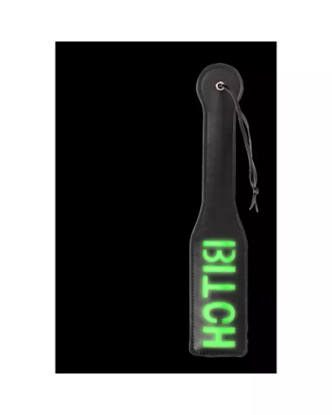 Photo du Paddle Bitch Glow in the Dark Neon Green de Ouch!, parfait pour BDSM-1