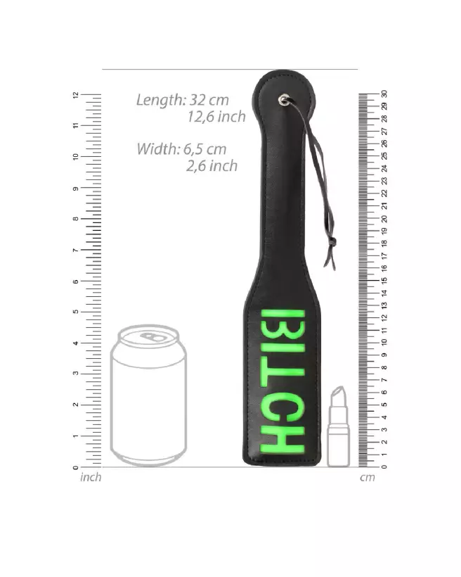Photo du Paddle Bitch Glow in the Dark Neon Green de Ouch!, parfait pour BDSM-6