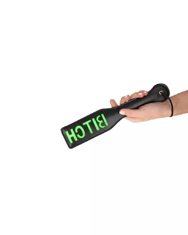 Photo du Paddle Bitch Glow in the Dark Neon Green de Ouch!, parfait pour BDSM-7