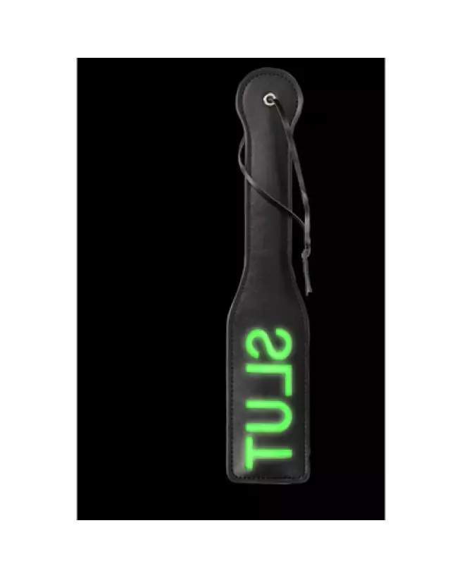 Slut Paddle Neon Green Glow in the Dark de Ouch! by Shots pour jeux érotiques-1