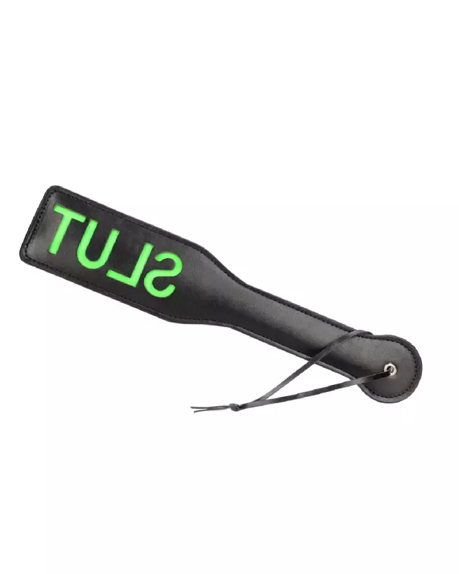 Slut Paddle Neon Green Glow in the Dark de Ouch! by Shots pour jeux érotiques-4
