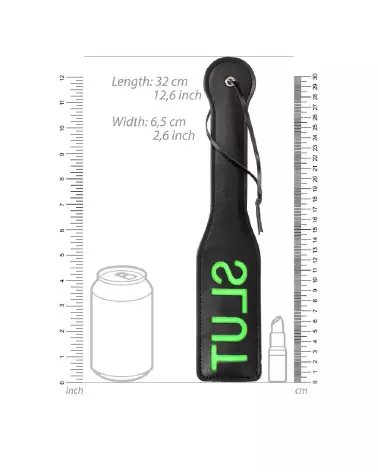 Slut Paddle Neon Green Glow in the Dark de Ouch! by Shots pour jeux érotiques-5