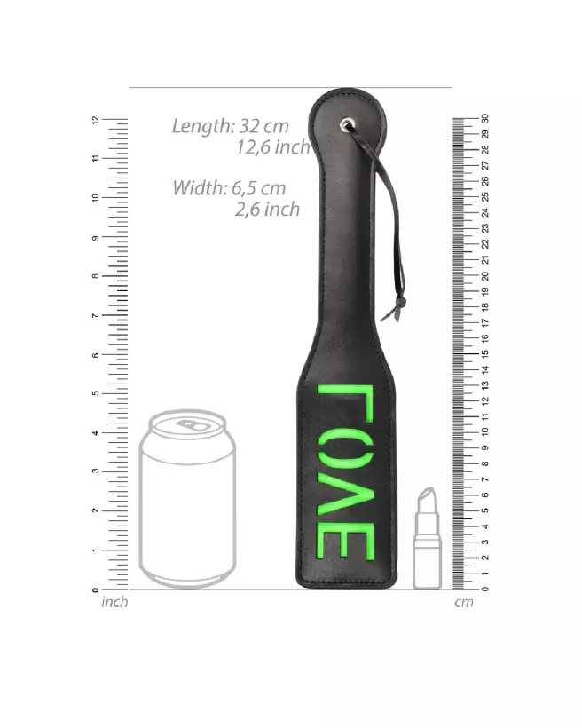 Love Paddle Neon Green Glow in the Dark de Ouch! Shots pour harnais homme-5