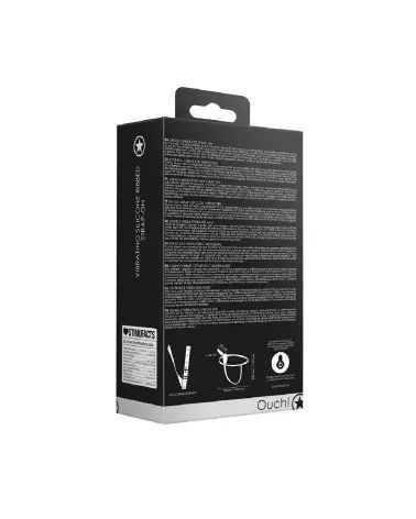 Image du Strap-On Rechargeable Ribbed Silicone Noir 10 Vitesses de Ouch! by Shots-3