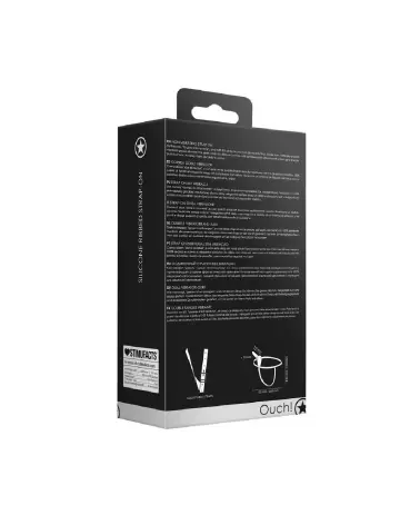 Image du Strap-On Silicone Ribbed noir ajustable de Ouch! by Shots-3
