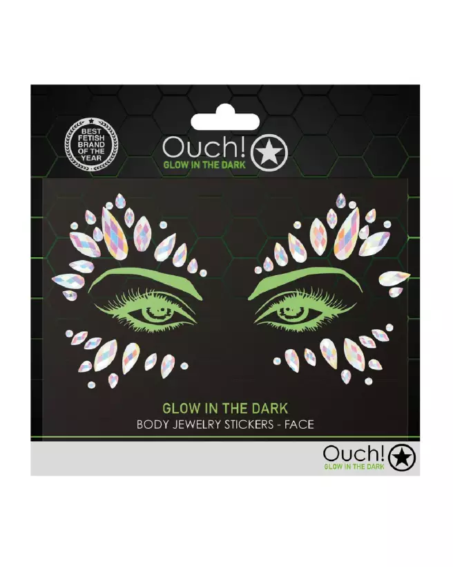 Stickers bijoux de visage par Ouch! Shots pour embellissement corporel lors de festivals et soirées-2
