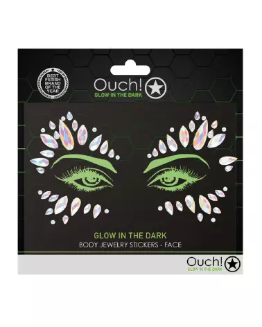 Stickers bijoux de visage par Ouch! Shots pour embellissement corporel lors de festivals et soirées-2