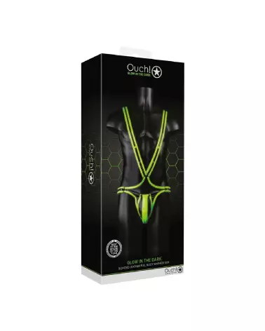Image du Harnais Homme Lumineux S/M Ouch! by Shots, parfait pour soirées, durable et confortable-2