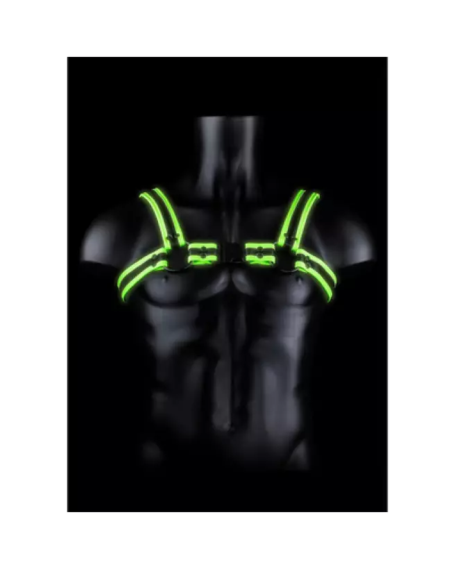 Harnais homme lumineux Buckle Harness Glow in the Dark S/M par Ouch! by Shots-1