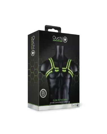 Harnais homme lumineux Buckle Harness Glow in the Dark S/M par Ouch! by Shots-2