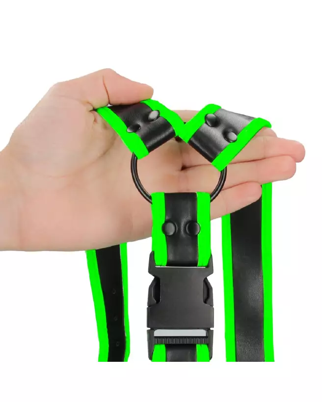 Harnais homme lumineux Buckle Harness Glow in the Dark S/M par Ouch! by Shots-7