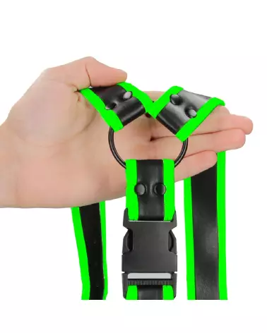 Harnais homme lumineux Buckle Harness Glow in the Dark S/M par Ouch! by Shots-7