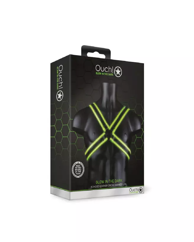 Image du harnais Cross Armor Glow in the Dark L/XL par Ouch! by Shots, style et visibilité-2