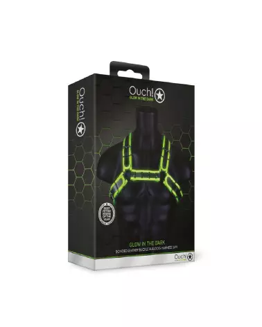 Harnais Bulldog phosphorescent taille S/M par Ouch! by Shots-2