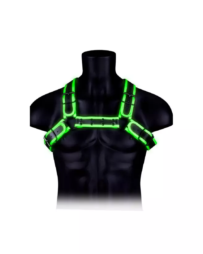 Harnais Bulldog Glow in the Dark L/XL pour Homme de Ouch! by Shots-4