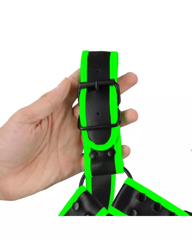 Harnais Bulldog Glow in the Dark L/XL pour Homme de Ouch! by Shots-6