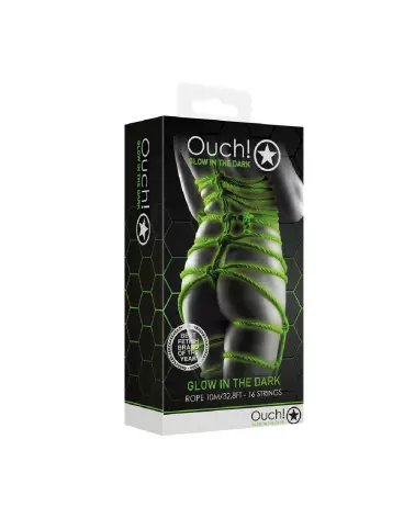 Corde Shibari lumineuse Ouch! by Shots de 10 mètres, idéale pour pratiques nocturnes-2